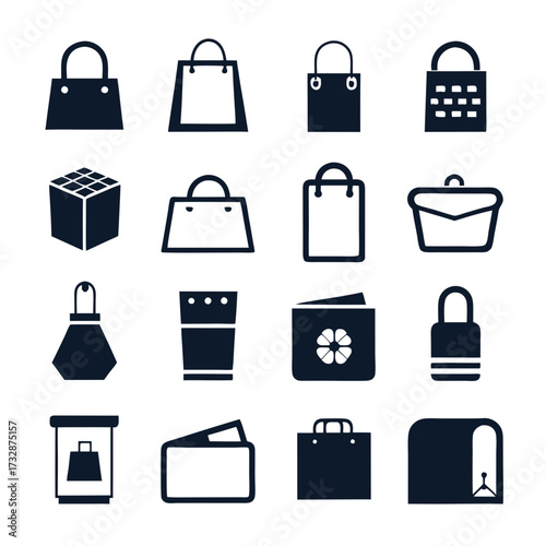 Assortment of Shopping, Package, and Business Icon Set
