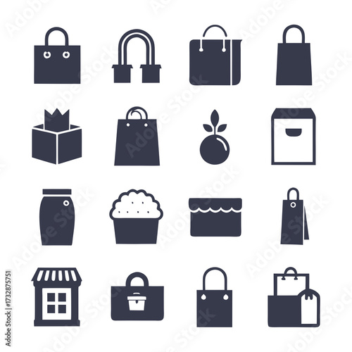 Simple Icon Collection with Shopping and Retail Elements
