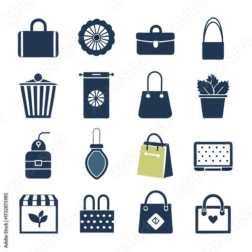 Set of icon vector designs in flat style