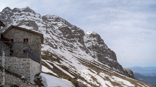 Tymfi Mountain Refuge in Zagori, in Epirus, Greece