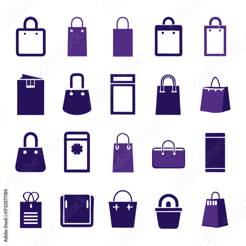 Various shopping bag icons for commerce related designs
