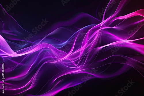 Wallpaper Mural Abstract artwork featuring flowing, luminous purple and pink lines against a dark background, creating a sense of movement and energy Torontodigital.ca