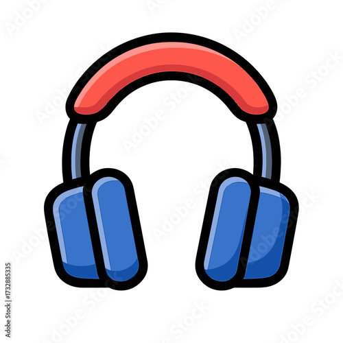 Iconic Red and Blue Headphones Digital Art. This modern audio accessory is perfect for music, gaming, and communication, delivering immersive sound, comfort, and style. Ideal for personal entertainmen