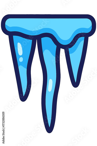 Stylized blue icicles vector illustration, shimmering with frozen charm. Ideal for winter designs, frosty themes, and cold weather graphics. Perfect for seasonal branding, holiday decorations, and cap