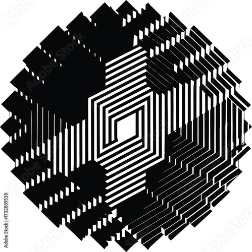 Abstract dark void space for design elements or text concepts isolated on transparent background