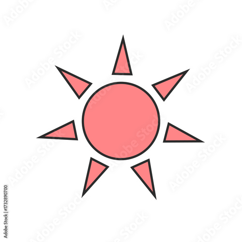 晴れ、天気、太陽のイラスト（カラー）