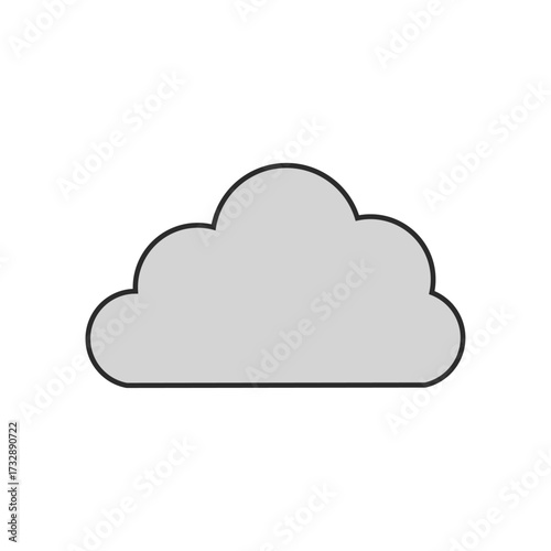 曇り、雨雲、天気のイラスト（カラー）
