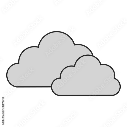 曇り、雲、雨雲、天気のイラスト（カラー）