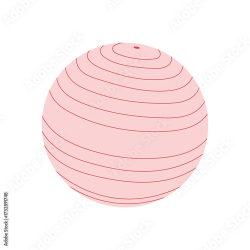 Exercise ball for gym and home workout. Flat vector illustration isolated on white background.
