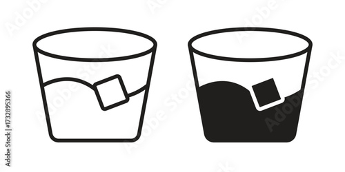 Whiskey Glass icon for web designs. outline and clipart icons set