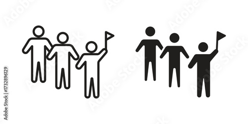 Tour guide people icon for web designs. outline and clipart icons set