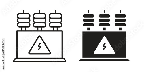 Transformer icon for web designs. outline and clipart icons set