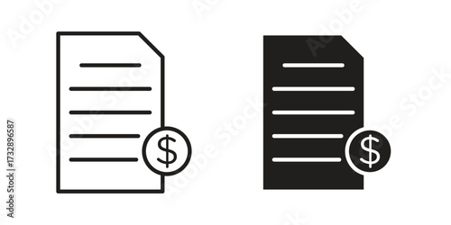 Tax icon for web designs. outline and clipart icons set