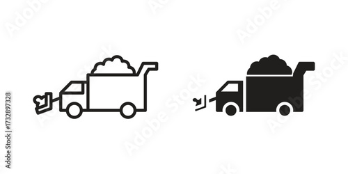 Snowplow icon for web designs. outline and clipart icons set