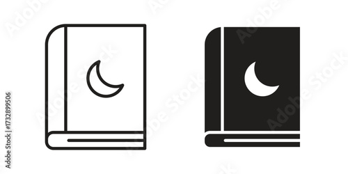 Quran book icon for web designs. outline and clipart icons set