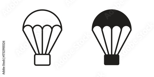 Parachute icon for web designs. outline and clipart icons set