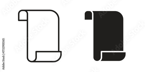 Paper Scroll icon for web designs. outline and clipart icons set