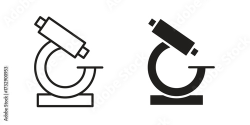 Microscope icon for web designs. outline and clipart icons set