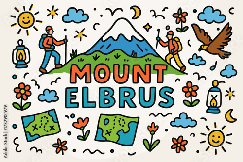 Adventure, hiking filled icon set. explore, nature, mountain trekking icon collection.