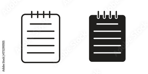 Memo Pad icon for web designs. outline and clipart icons set