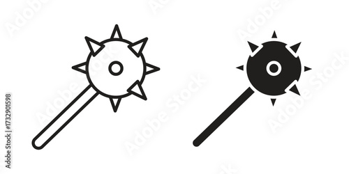 Mace icon for web designs. outline and clipart icons set
