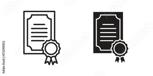 License icon for web designs. outline and clipart icons set