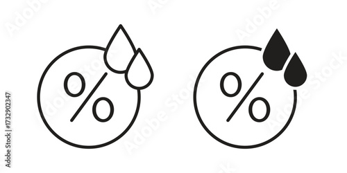 Humidity icon for web designs. outline and clipart icons set