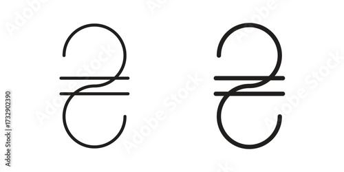 Hryvnia icon for web designs. outline and clipart icons set