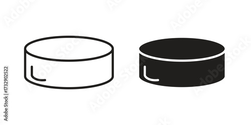 Hockey puck icon for web designs. outline and clipart icons set