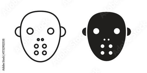 Hockey mask icon for web designs. outline and clipart icons set