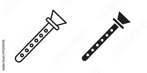 Flute icon for web designs. outline and clipart icons set