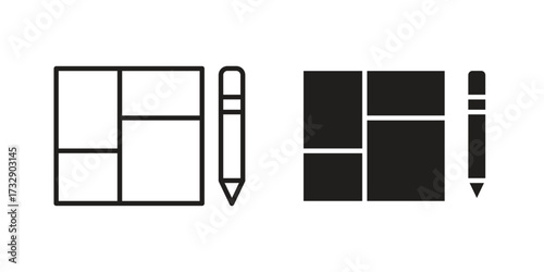 Floor plan icon for web designs. outline and clipart icons set