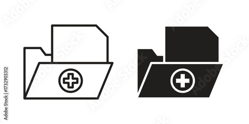 File medical icon for web designs. outline and clipart icons set