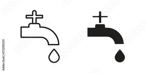 Faucet drip icon for web designs. outline and clipart icons set