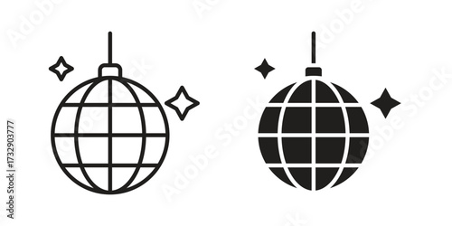 Disco ball icon for web designs. outline and clipart icons set