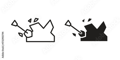 Digging icon for web designs. outline and clipart icons set