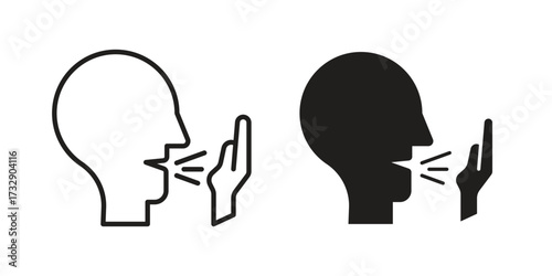 Cough icon for web designs. outline and clipart icons set