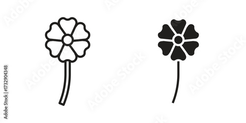 Clover icon for web designs. outline and clipart icons set