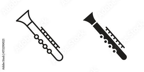 Clarinet icon for web designs. outline and clipart icons set