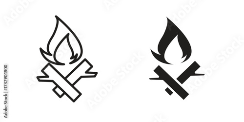 Campfire icon for web designs. outline and clipart icons set