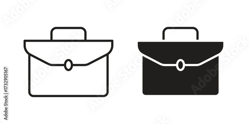 Briefcase icon for web designs. outline and clipart icons set