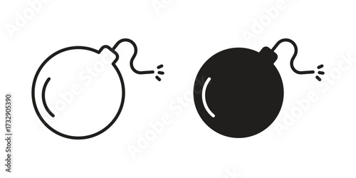 Bomb icon for web designs. outline and clipart icons set