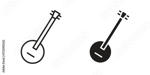 Banjo icon for web designs. outline and clipart icons set