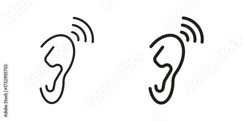 Assistive listening systems icon for web designs. outline and clipart icons set