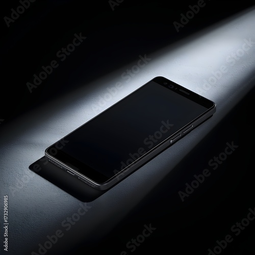 mobile phone on black background