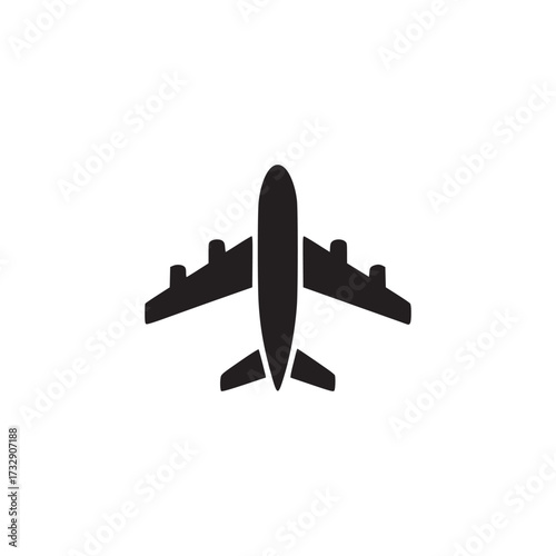 Vector art of silhouette of an airplane minimalist vector illustration of a commercial airliner in flight, perfect for travel, transportation, or aviationthemed designs and icons