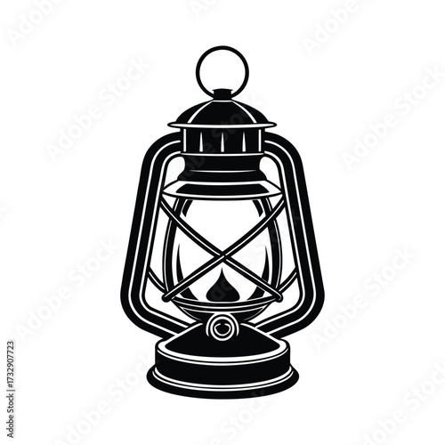 Antique kerosene lamp silhouette lantern vintage
