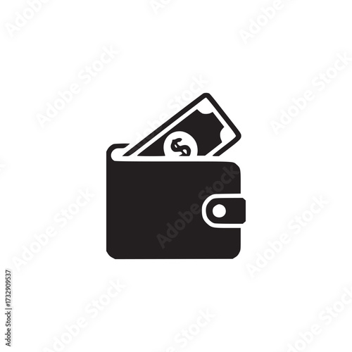 Vector art of wallet icon symbol of personal finance, money management, and spending habits minimalist design for payment methods, savings, and financial security concepts