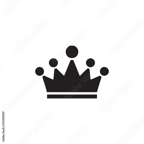 Vector art of a minimalist black crown icon, symbolizing royalty, leadership, and achievement in a simple and elegant design