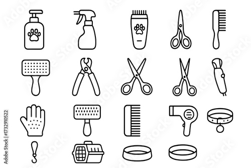 Essential grooming tools for pet care and maintenance at home and around the groomers
